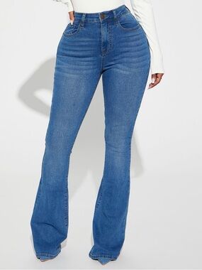 Tucson High rise stretch flare Jeans medium Wash